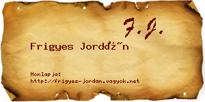 Frigyes Jordán névjegykártya